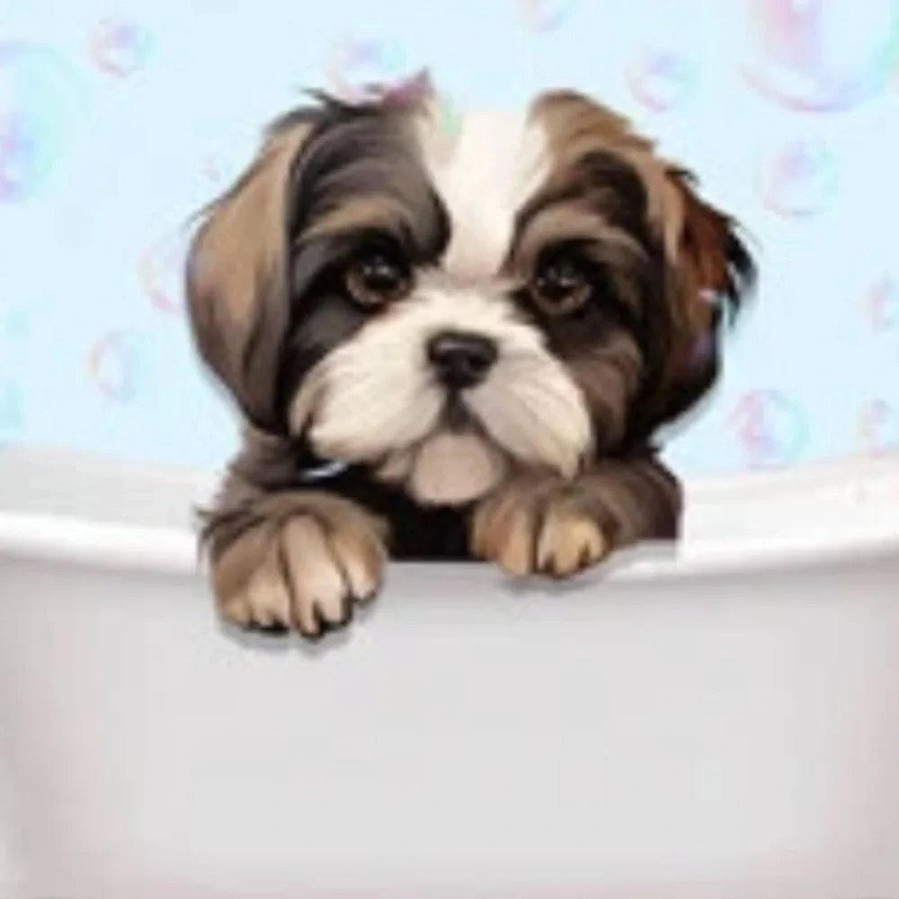 NEW Shih Tzu Bubble Bathtub Tin Wall Art for Bathroom